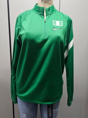 Nike Green Quarter-Zip Pullover with White Accents Medium